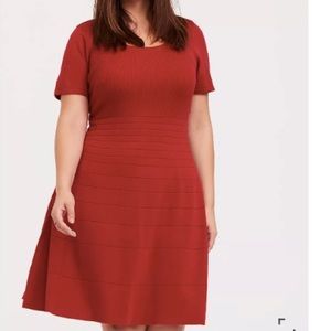 Olive Green Sweater Skater Dress